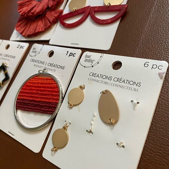 NWT jewelry findings lot of 5 red # 0758 - Picture 3 of 5